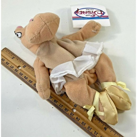 Disney Store Ballerina Hippo Fantasia Bean Bag Beanie Plush Stuffed Animal Toy - Picture 3 of 6